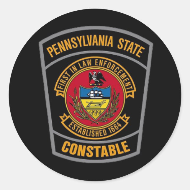 Adesivo Redondo PA State Constable Stickers (Frente)