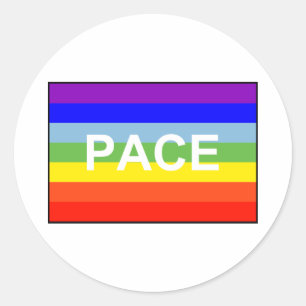 Adesivo Redondo PACE Peace Flag Rainbow