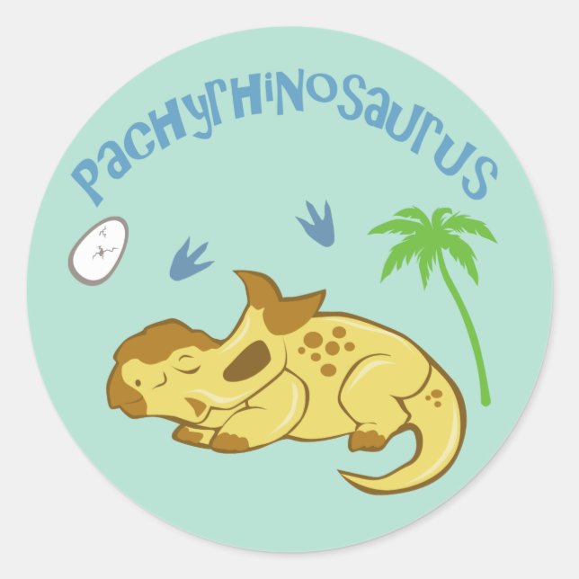 Adesivo Redondo Pachyrhinosaurus (Frente)