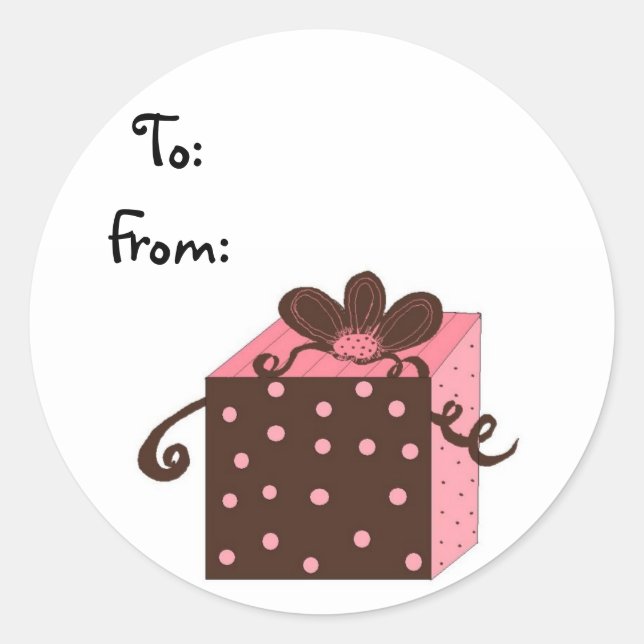 Adesivo Redondo Pacote bonito (Frente)