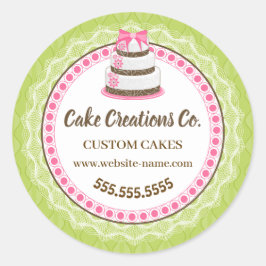 Adesivo Redondo Pacote de Bolo Elegante Personalizado
