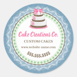 Adesivo Redondo Pacote de Bolo Elegante Personalizado