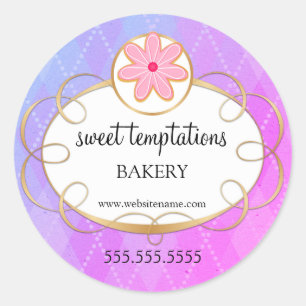 Adesivo Redondo Pacote de Cupcake Elegante Classic Round Sti