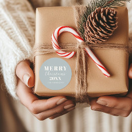 Adesivo Redondo Pacote de Férias Azuis Moles de Natal Moderno