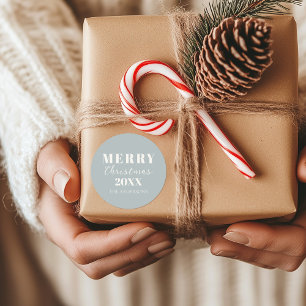 Adesivo Redondo Pacote de Férias Azuis Moles de Natal Moderno