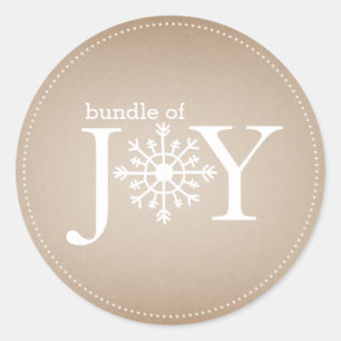 Adesivo Redondo Pacote de Joy Neutral Snowflake Baby Sticker
