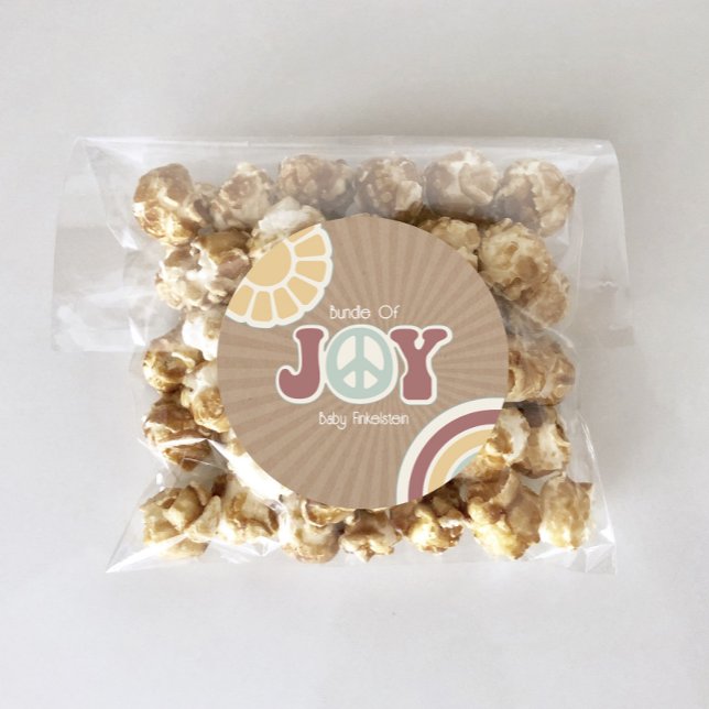 Adesivo Redondo Pacote de Joy Peace Rosa Brown Chá de fraldas Hipp (Criador carregado)