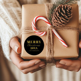 Adesivo Redondo Pacote de Natal Negra Moderno