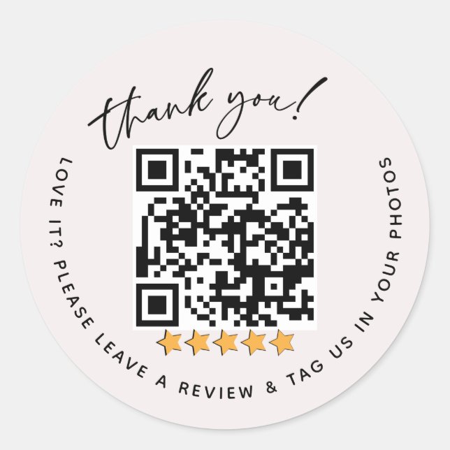 Adesivo Redondo Pacote de revisão de código QR (Frente)