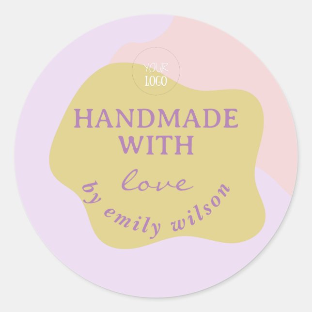 Adesivo Redondo Pacote de suprimentos personalizados para pequenas (Frente)