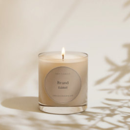 Adesivo Redondo Pacote de Vela Kraft de Cartão Minimalista Simples