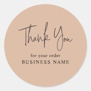 Adesivo Redondo Pacote Mínimo - Blush Pink Business Obrigado