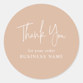 Adesivo Redondo Pacote Mínimo - Blush Pink Business Obrigado