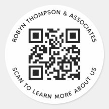 Pacotes de Código QR Redondos Personalizados Branc