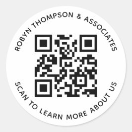 Adesivo Redondo Pacotes de Código QR Redondos Personalizados Branc