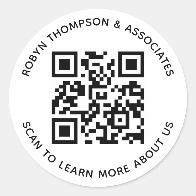 Adesivo Redondo Pacotes de Código QR Redondos Personalizados Branc (Frente)