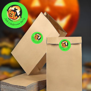 Adesivo Redondo Pacotes de Truque ou Tratamentos do Halloween