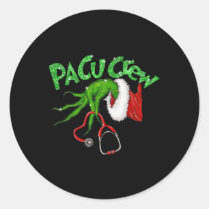 Adesivo Redondo Pacu Crew Estetoscópio Natal Xmas Enfermeira Enfer