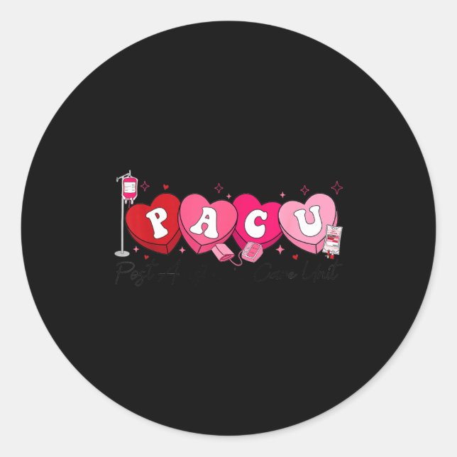Adesivo Redondo Pacu Nurse Valentine's Day St Anesthesia Care Unit (Frente)