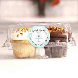 Adesivo Redondo Padaria de Biscoito Cupcake Obrigado por Apoiar