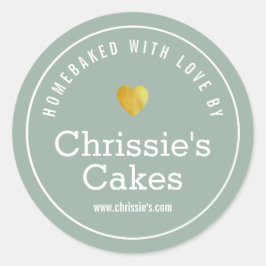 Adesivo Redondo padaria de casa, verde, branco personalizado