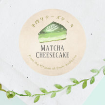 Padaria de Cheesecake Matcha Kraft Paper Rústico