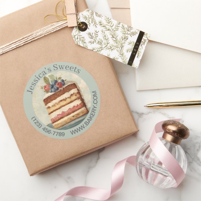 Adesivo Redondo Padaria de Cupcake de Bake-Caterer de Dessert (Presentear)