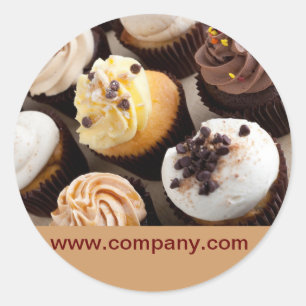 Adesivo Redondo padaria de cupcake de sobremesa moderna