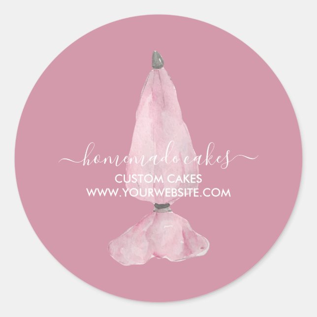 Adesivo Redondo Padaria de marca de chef de pastelaria (Frente)