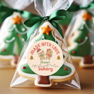 Adesivo Redondo Padaria de Pão de Gingerpão de Natal