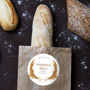 Adesivo Redondo Padaria de Pão de Pão de Trigo Personalizada