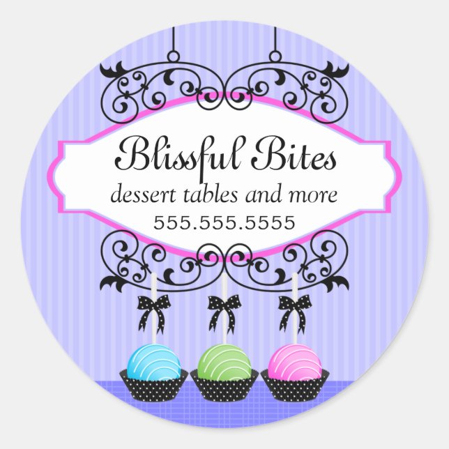 Adesivo Redondo Padaria de Pop de Bolo (Frente)