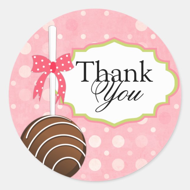 Adesivo Redondo Padaria De Pop De Bolo Obrigado Seals (Frente)