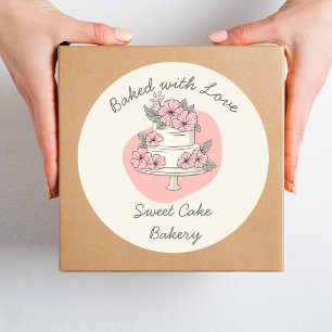 Adesivo Redondo Padaria Sweet Cake Assado com amor