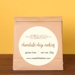 Adesivo Redondo Padaria Sweet Little Bites Cookies de Chocolate