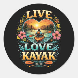 Adesivo Redondo Paddle Into the Sunset