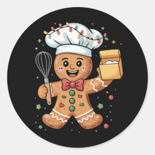 Adesivo Redondo Padeiro Bonito Homemade Biscoito de Natal Chef Coz