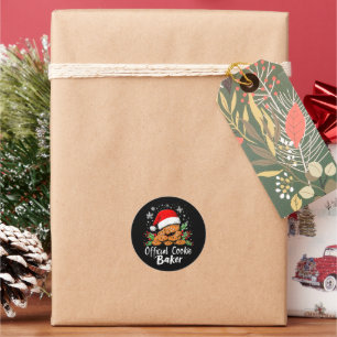 Adesivo Redondo Padeiro Oficial de Biscoitos Natal Divertido