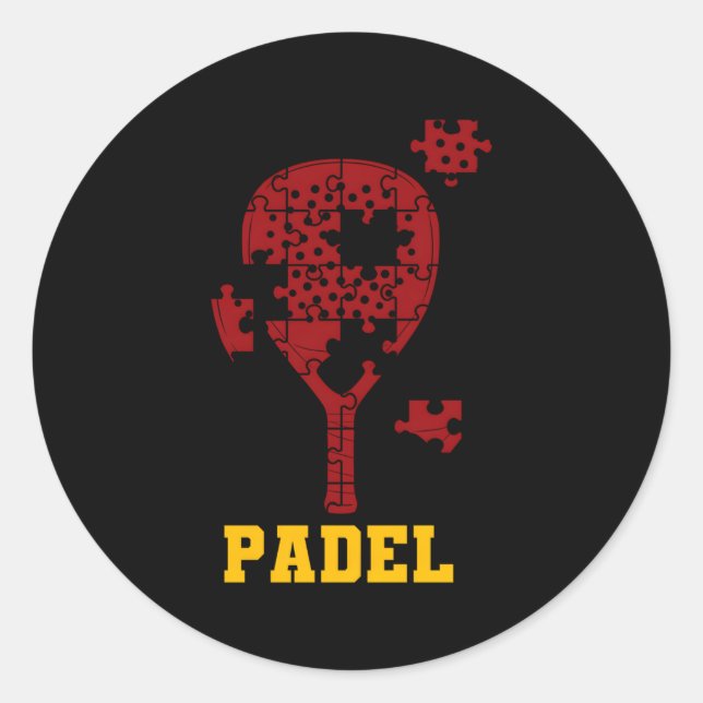 Adesivo Redondo Padel Paddle Tênis Paddel Racquet Ball Quebra-cabe (Frente)
