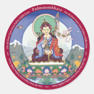 Adesivo Redondo Padmasambhava/Guru Rinpoche com mantra