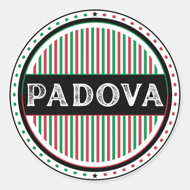 Adesivo Redondo Padova City Pride Emblem – Italian Identity (Frente)