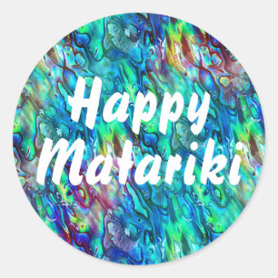 Adesivo Redondo Padrão 1 de shell Abalone Paua da Nova Zelândia