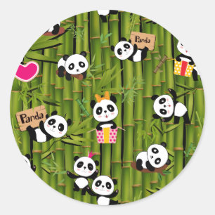 Adesivo Redondo Padrão 2 do Panda