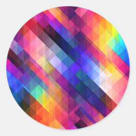 Adesivo Redondo Padrão abstrato de polígono colorido