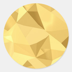 Adesivo Redondo Padrão Abstrato Geométrico Dourado