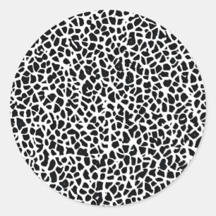 Adesivo Redondo Padrão abstrato preto e branco
