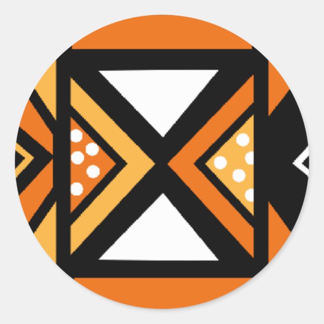 Adesivo Redondo Padrão africano (Frente)