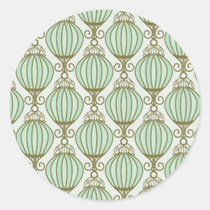 Adesivo Redondo Padrão Azul Motton