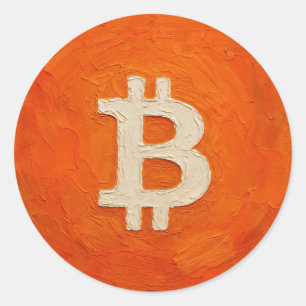 Adesivo Redondo Padrão Bitcoin (Óleo, Estilo: 3)