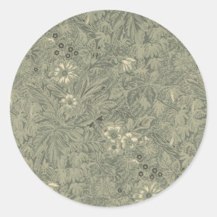 Adesivo Redondo Padrão Botânico Russo Decorativo Vintage